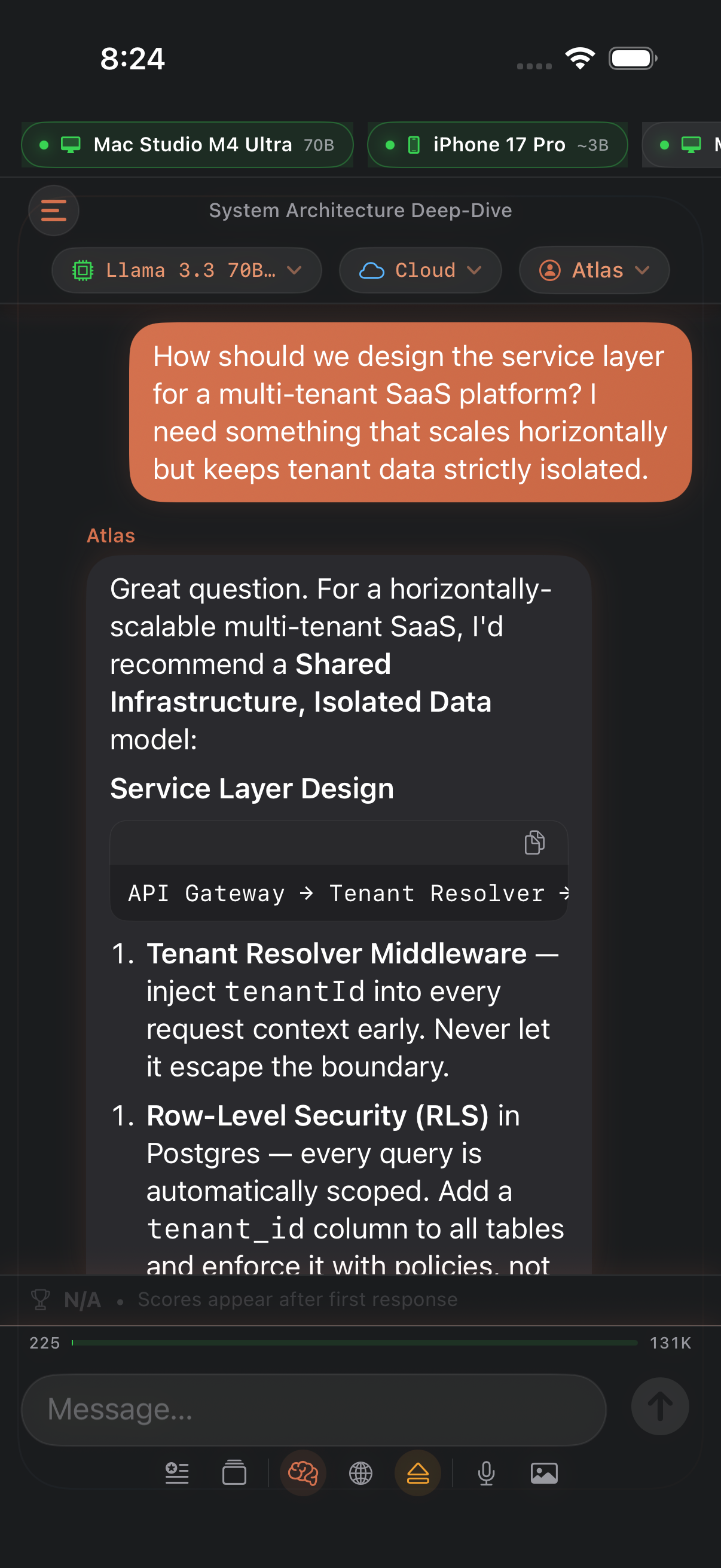 Streaming chat screenshot