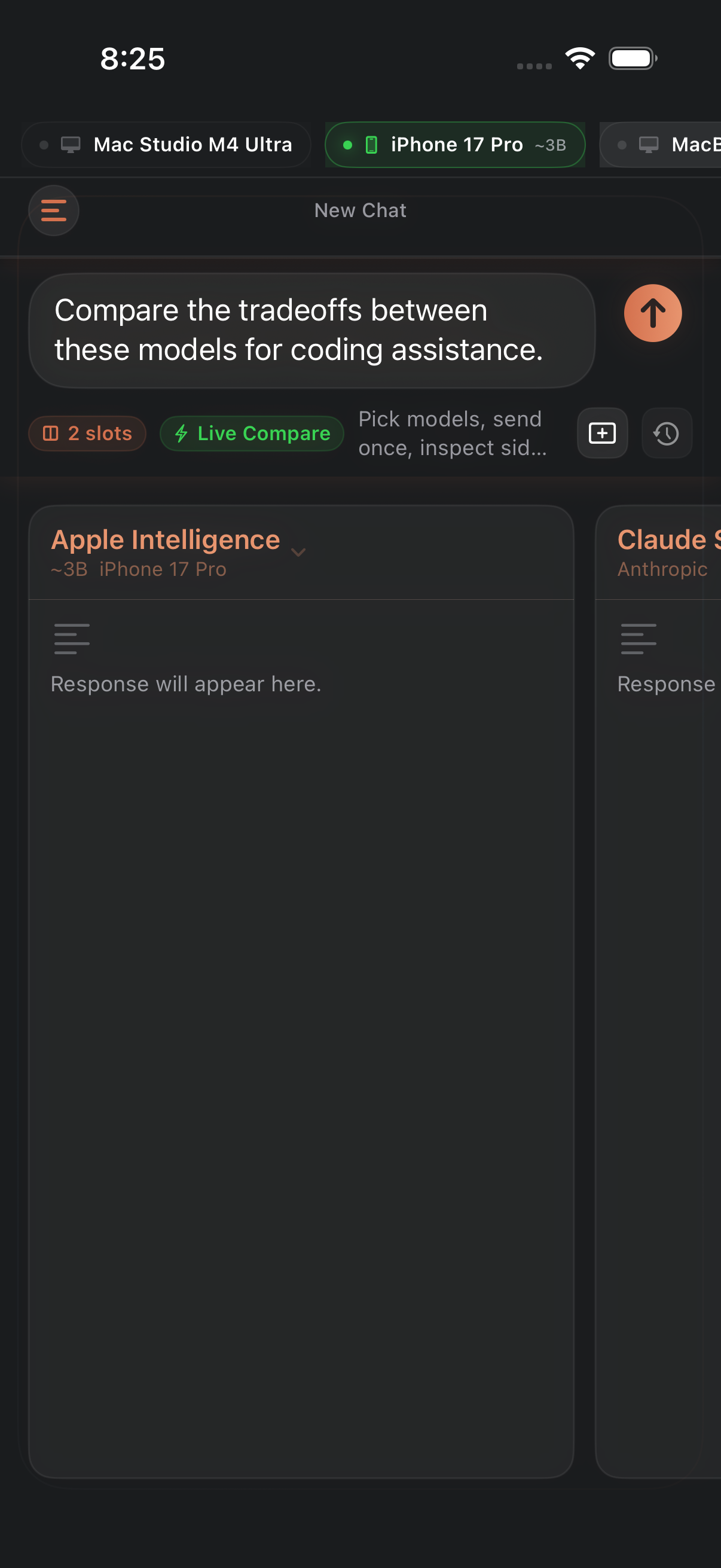 Compare mode screenshot