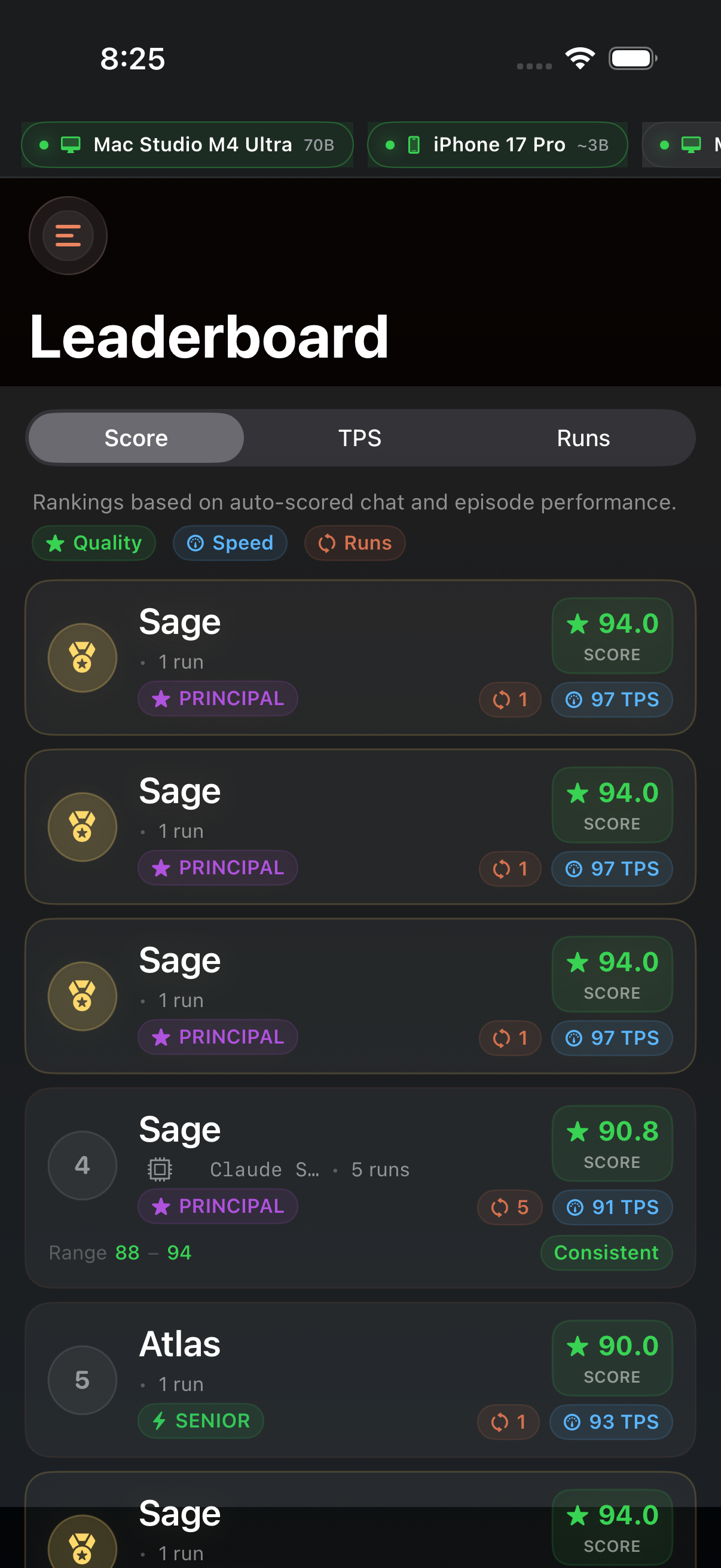 Leaderboard screenshot