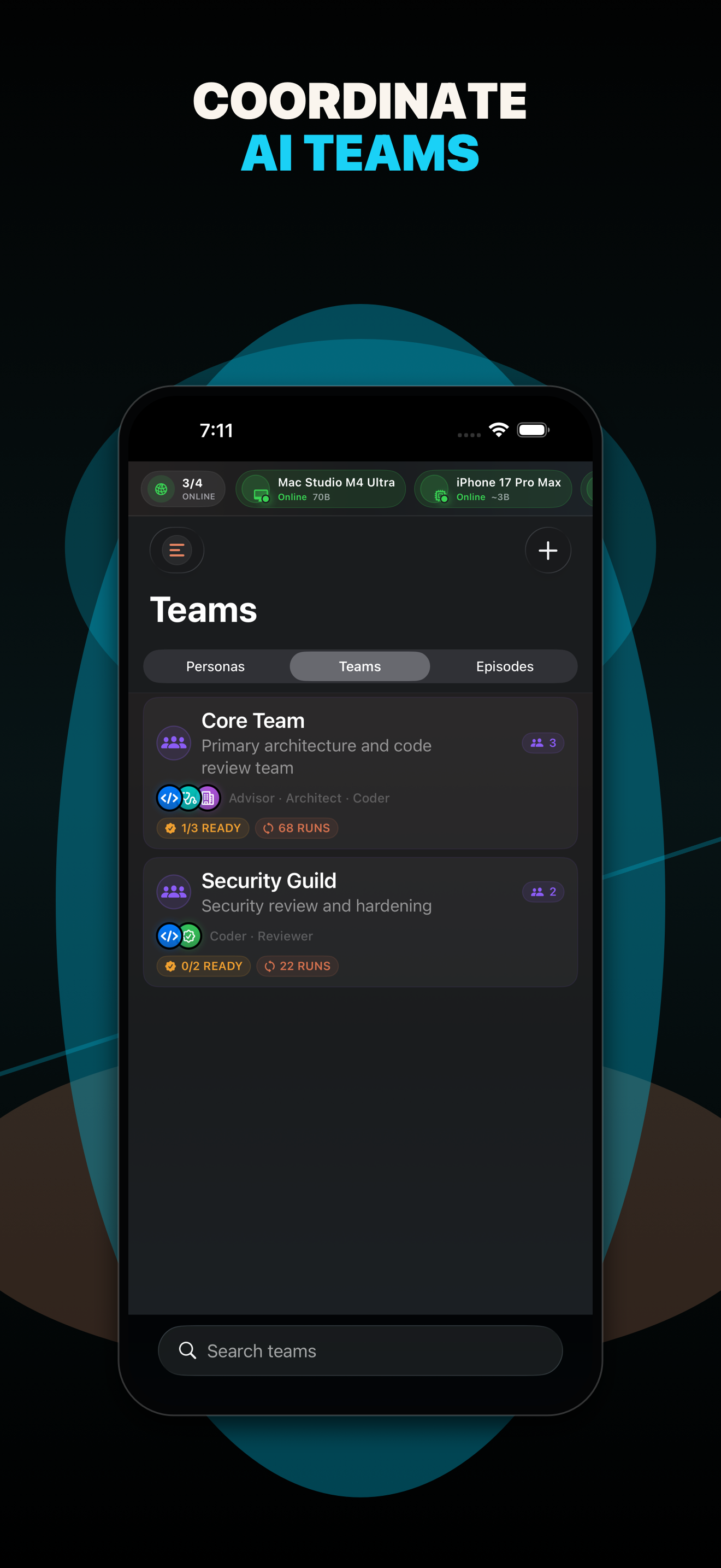 Team coordination screenshot